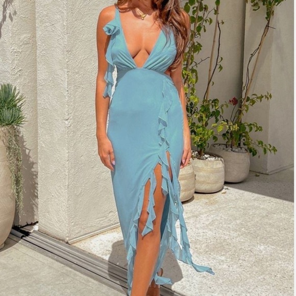 NWT Beginning Boutique Kalani Blue Maxi Dress Size 4 - Picture 3 of 10